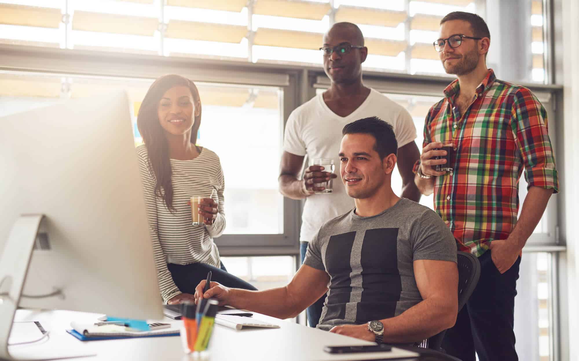 Product Management team at desk