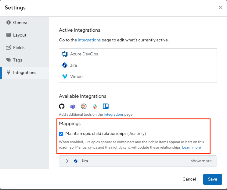 Maintain Project Hierarchies on Import or Sync with Jira