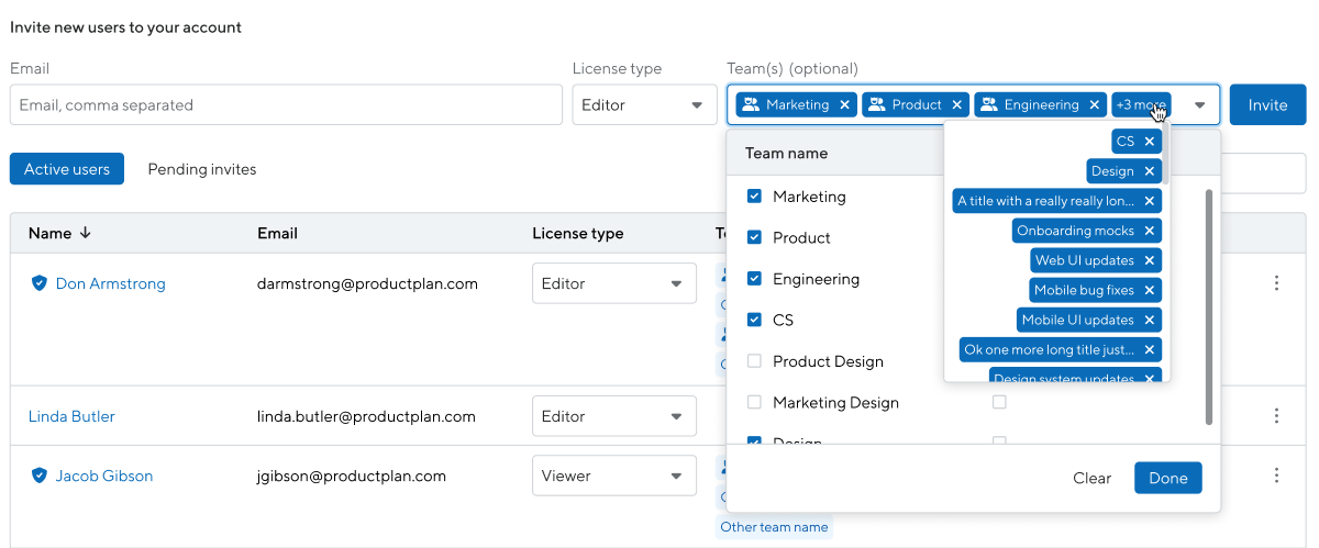 An easier way to add users to teams in ProductPlan